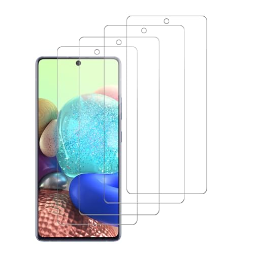 iCsapr 4 Pack Glass Screen Protector Compatible for Samsung Galaxy A71 5G / SM-A716 A716U A716A A7160 A716D [9H Hardness]-HD Screen Tempered Glass Scratch Resistant Easy Install [Case Friendly]