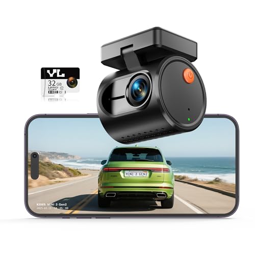 KAWA Piccola Dash Cam 2K1296P QHD - Mini Telecamera per Auto con Controllo Vocale, Visione Notturna...