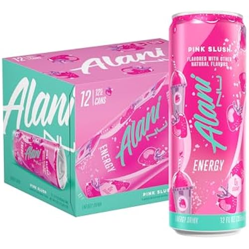 Alani Nu PINK SLUSH, Sugar Free, Low Calorie Energy Drinks, 200mg Caffeine, Biotin, B Vitamins, Zero Sugar, 10 Calories, 12 Fl Oz Cans, 12 Pack