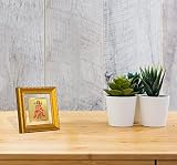 Diviniti Hanuman - Marco de fotos de pared chapado en oro, decoración de mesa, marco DG 101 tamaño 1A y lámina chapada en oro de 24 quilates, marco de fotos religioso ídolo para Pooja, artículos de