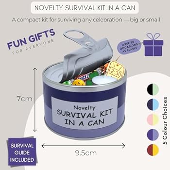 Father Of The Bride Survival Kit In A Can - Fun Wedding Day Thank You Gift With Card - Dad Favour Idea - Father Gift From Bride Or Groom