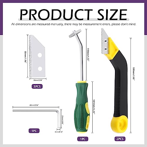 Swpeet 7Pcs Grout Removal Tool and Tile Grout Saw Angled Grout Saw with 3 Pieces Extra Blades Replacement and Wrench Assortment Kit, Caulking Removal Tool Grout Cleaner Scraper Remove Grout