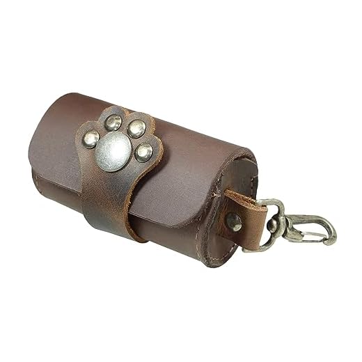 Hide & Drink, Thick Leather Small Poop Pouch W/Paw Snap, Pet Supplies, Dog Walker Essentials, Accessories, Handmade Includes 101 Year Warranty :: Bourbon Brown