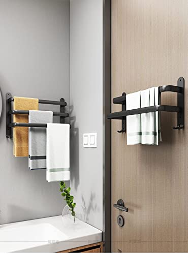 Barra de toallero doble en aluminio black space de 80cm para pared 3