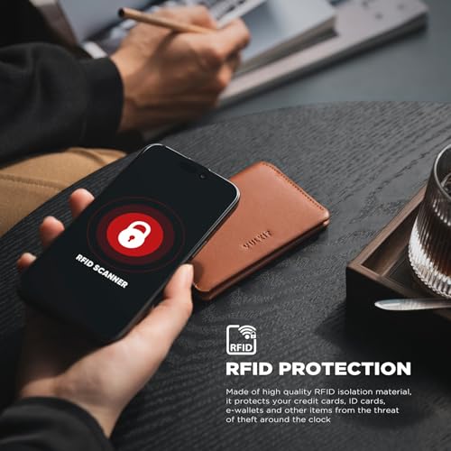 Image of VULKIT Slim Minimalist Card Holder RFID Blocking Leather Credit Card Holder Front Pocket Wallet Magnetic Closure