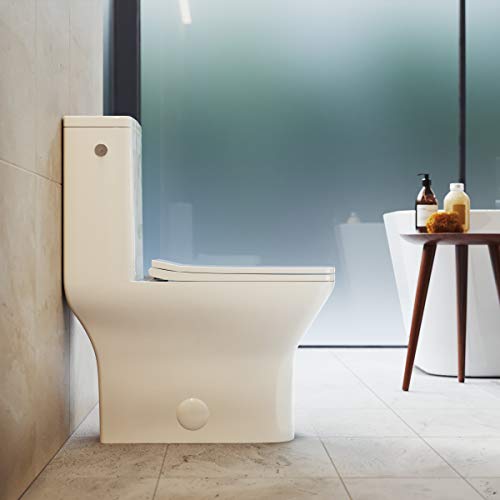 Swiss Madison SM-1T264 Carre One-Piece Square Toilet Dual-Flush 1.1/1.6 Gpf, Touchless White thumb #1