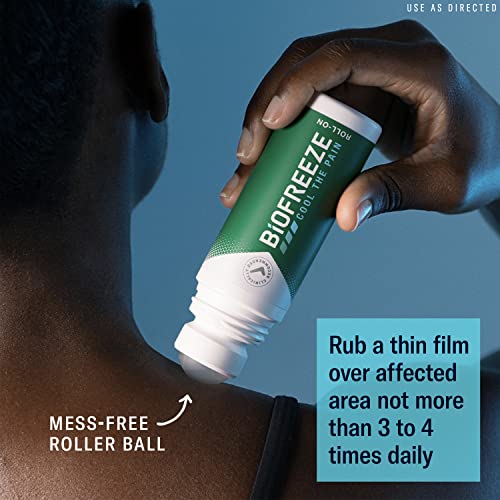 Biofreeze Roll-On Pain-Relieving Gel 3 Fl Oz, Green (Pack Of 3) Topical Pain Reliever For Muscles And Joints From Arthritis, Backache, Strains, Bruises, & Sprains (Package May Vary) #TOP4