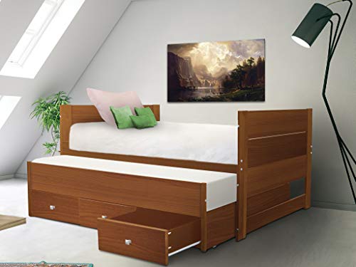 Bedz King All in One Bed with Twin Trundle and 3 Built in