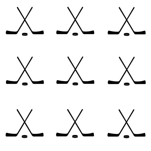 Set de 36 Vinilos Decorativos de Hockey en Negro