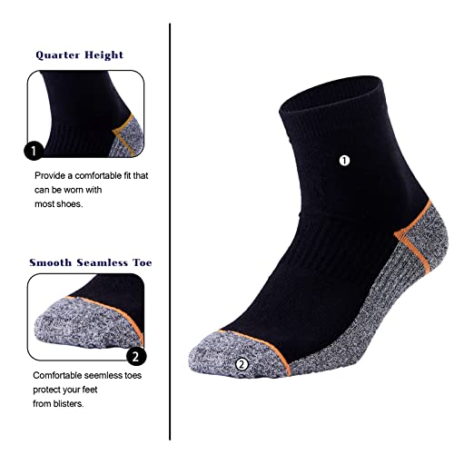Copper Infused Quarter Socks Improve Foot Health Odor Control With Moisture Wicking Durable Comfortable Fit (5 Pairs) #TOP3