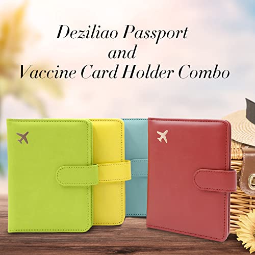 Deziliao Passport And Vaccine Card Holder Combo, Pu Leather Passport Holder With Vaccine Card Slot, Passport Wallet For Men And Women (Red) #TOP5