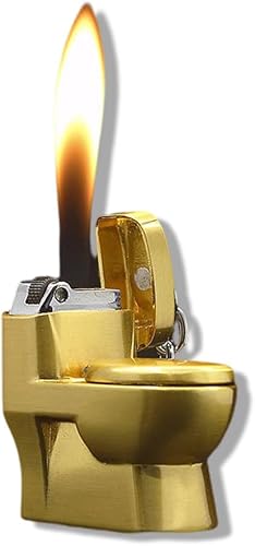 Miniatura 3 de Encendedor creativo de inodoro, encendedor de butano recargable con llama suave, divertido y novedoso único para camping, vela de regalo para