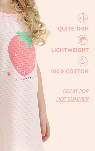 BANGSAUR Girls' Dresses, Cotton Summer Night Sleep Dress, 3-12 Years3