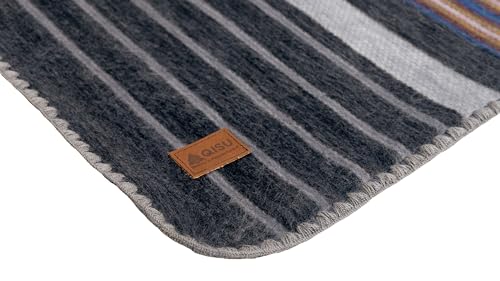 Image of QISU Alpaca Wool Blanket Throw | Large, Beautiful, Warm, Variegated | 85 x 65 inches | Ultra-Soft, Hypoallergenic and Breathable | Non-Itchy or Scratchy Fabric (Grey Autumns)
