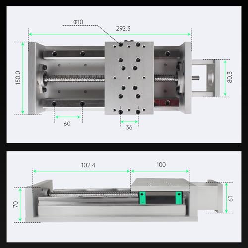Rattmmotor ZXHT150-100 Zbx150-100Mm/3.94 Inch Stroke Cnc Linear Stage Motion Actuator X/Y/Z Axis Cross Sliding Table Double Linear Slide Rail Guide 1605 Ballscrew thumb #4