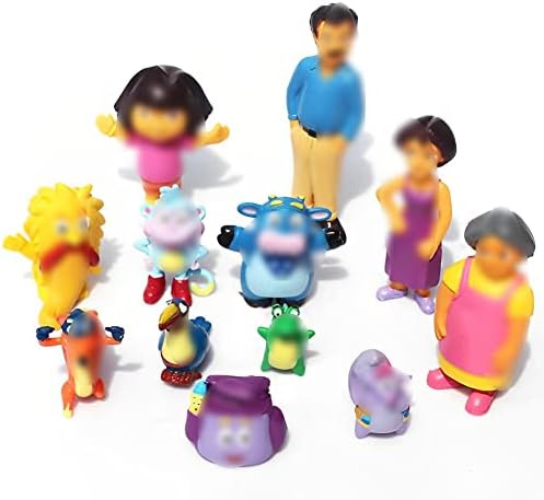 12pcs Dora the Explorer Figure Anime Benny Cow Figurines Cupcake