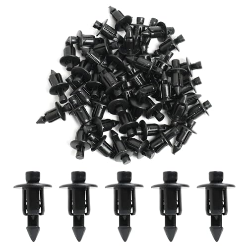 Greacesrio 50 Piezas Clips de plástico Remache Moto 6mm, Clips de Retención Tipo Empuje, Rivet Trim Clamp para Kawasaki Suzuki Yamaha