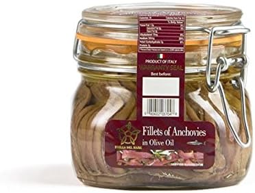 Stella Del Mare Fillets of Anchovies in Olive Oil, NET WT 19.05 oz