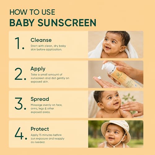 Image of Pure Aura Baby Summer Protection Bundle - Doctor Recommended Ayurvedic Sunscreen, Cooling Mist & Moisturizing Lotion Combo for Newborns & Sensitive Skin