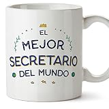 MUGFFINS Tazas para SECRETARIO hombre - En Español - Mejor del Mundo - 11 oz / 330 ml - Regalo original y divertido