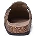KIDMI Unisex Vegan Suede Clogs Leather Mules Womens Mens Cork Footbed Potato Shoes with Arch Support, Vegan Suede Mocha, Size 44