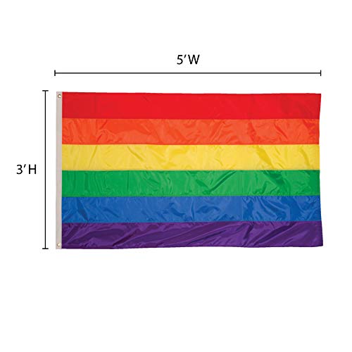 In the Breeze 3 Foot by 5 Foot Rainbow Flag - Rainbow Grommet Flag with Sewn Stripes,3699, 3' x 5' - Image 3