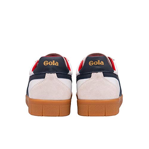 Image of Gola Hurricane Suede, Men's Sneaker, White Navy Deep Red Gum, 10 US