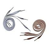 AKOOSY 2 pares Cordones Planos Anchos para Zapatos de Marrón Gris Cordones Lisos para Botas Deportivas y Mocasines Duraderos y Elegantes Accesorios para Calzado