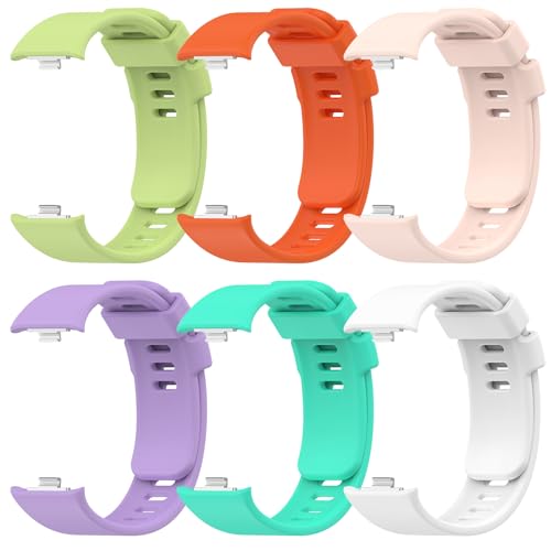BDIG 6 Pack Bracelet Montre Sport Compatible avec Xiaomi Redmi Watch 5/4/Mi Band 8 Pro/9 Pro, en Silicone Soft pour Redmi Watch 5/4, Femme et Homme