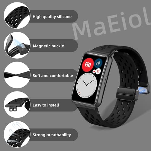 MaEiol Strap Compatible with Huawei Watch Fit Soft Breathable Magnetic Buckle Silicone Watch Bands Replacement Straps for Unisex - Image 2