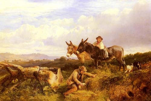 Pintura sobre lienzo Ferreting nel Surrey para despachos y salones