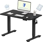 FLEXISPOT Height Adjustable Desk Small Desk Whole-Piece Desk Board Electric Sit Stand Desk Home Office Table Standing Desk 40 x 24 Inches(Classic Black Frame + 40 in Blacktop)