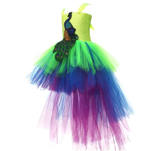 Kids Girl Halloween 1airy Feather Dress Childrens Model Catwalk Performance Tail Dress Up Clothes Fall Outfit3