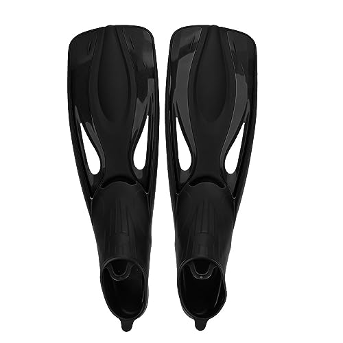 XTevu Aletas de natación, Aletas de Buceo para Adultos, Aletas de Snorkel, Juego de Aletas de Goma, 1 par Negro para Entrenamiento en Piscina y Deportes acuáticos (S)