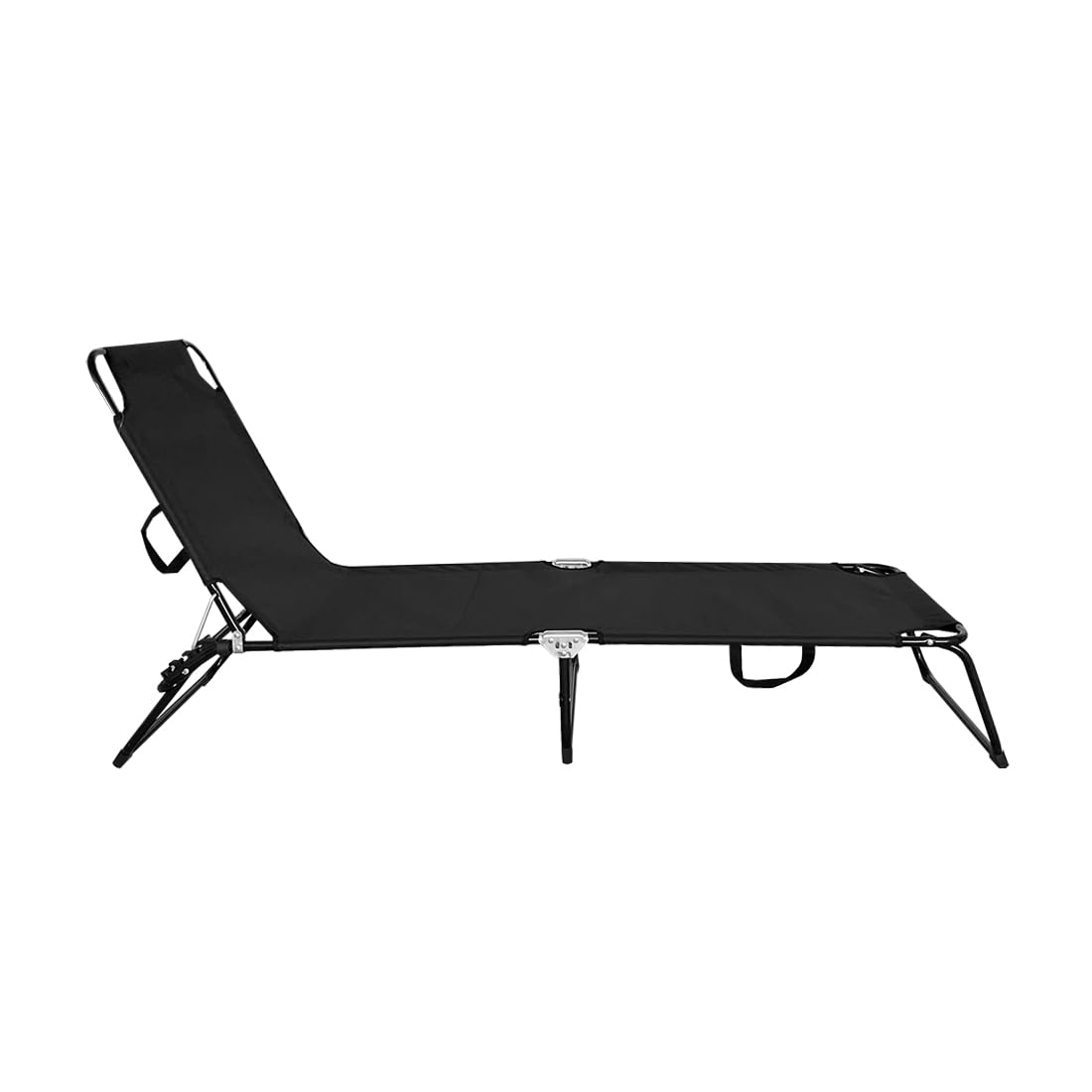 Acomoda Textil – Tumbona de Jardín Plegable y Reclinable en 3 Posiciones. Hamaca Cómoda y Resistente para Playa, Piscina, Jardín y Terraza Negro 188x55x24 cm.
