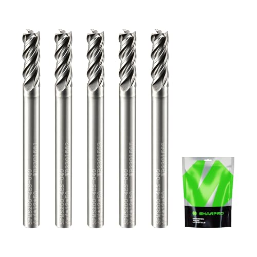 Image of 4mm Shank End Mill Set 4mm Cutting Dia. 4 Flutes AlCrN Coated Carbide Square CNC End Mills, Apply for Alloy Steel, Stainless Steel, and Various Cast Iron (5PCS)