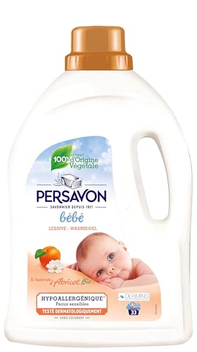 Persavon – Detergente para bebés, con extracto de albaricoque orgánico, hipoalergénico, piel sensible, sin colorantes, 33 lavados – 1500 ml