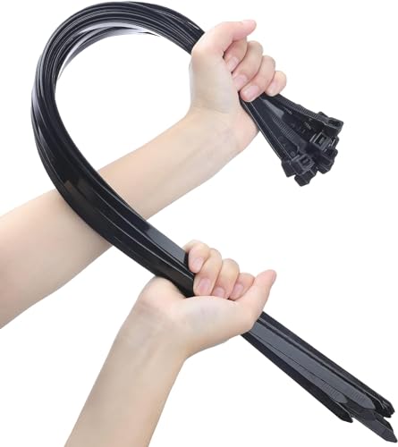 26 Inches Large Zip Ties Heavy Duty 30 Packs - Max Load 200 LBS Work Temp 5 - 176 - Long Durable Adjustable Nylon Wire Ties for Both Indoor and Outdoor
