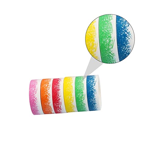 TEHAUX 6 Rolos De Washi Tape Fita Adesiva Colorida Glitter Giz De Cera Flash Terno Scrapbooking Fita