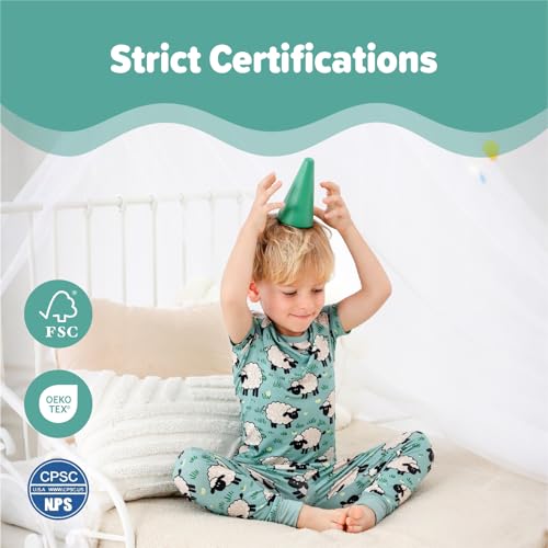 Image of Kids 2-Piece So Soft Playtime Set-Lightweight Viscose from Bamboo Short Sleeve Top&Leggings for Toddler Boy & Girls