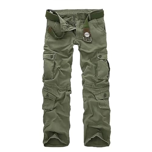 Pantalon cargo en coton homme vintage d'été avec poches de travail