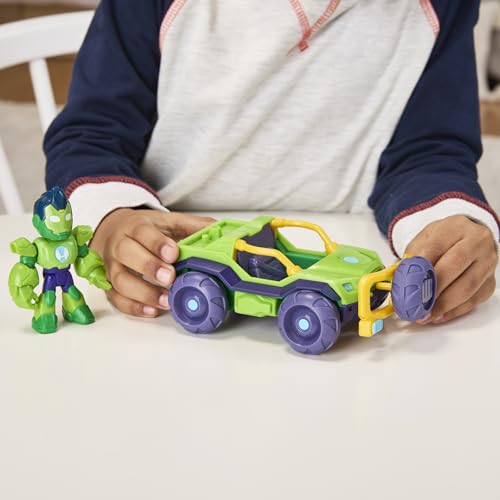 Marvel Iron Man and his Awesome Friends Iron Hulk Iron Racer Action Figure & Toy Vehicle, 3-Inch Super Hero Toys for Kids, Ages 3+ - image 7