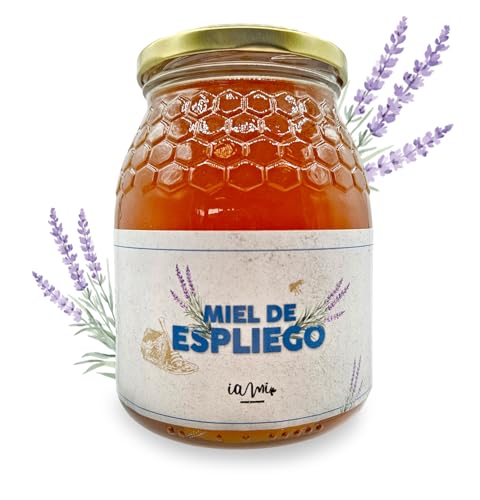 Miel Cruda de Espliego 100% Pura - Miel de 1kg - Miel Natural Artesanal elaborada por nuestros Apicultores de la Sierra de Espadán en Castellón - Tradición y Legado de nuestra Tierra - 1000gr