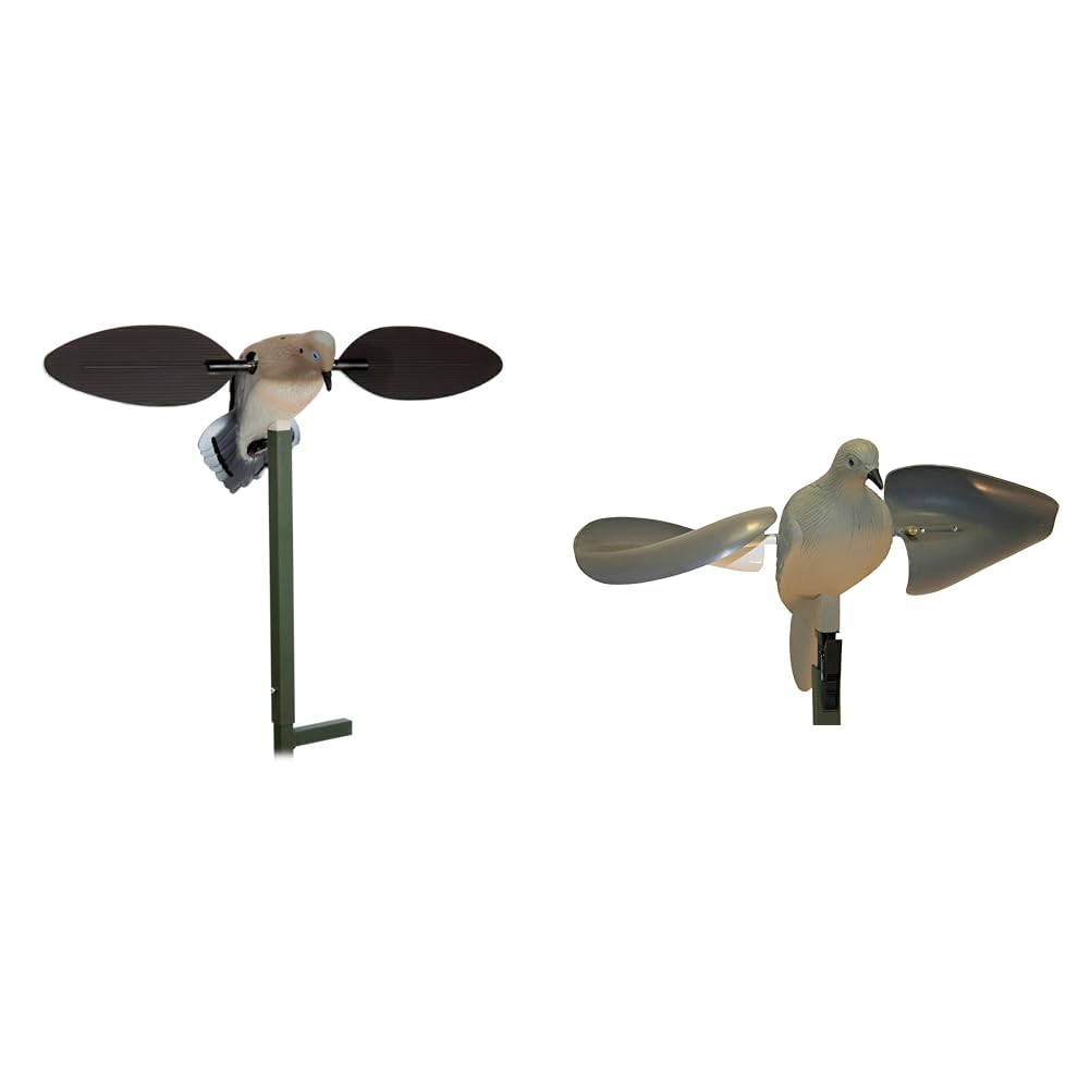 MOJO Voodoo Dove Spinning Wing Decoy - Realistic Attractive Motorized Motion Dove Decoy for Dove Hunting, Multicolor