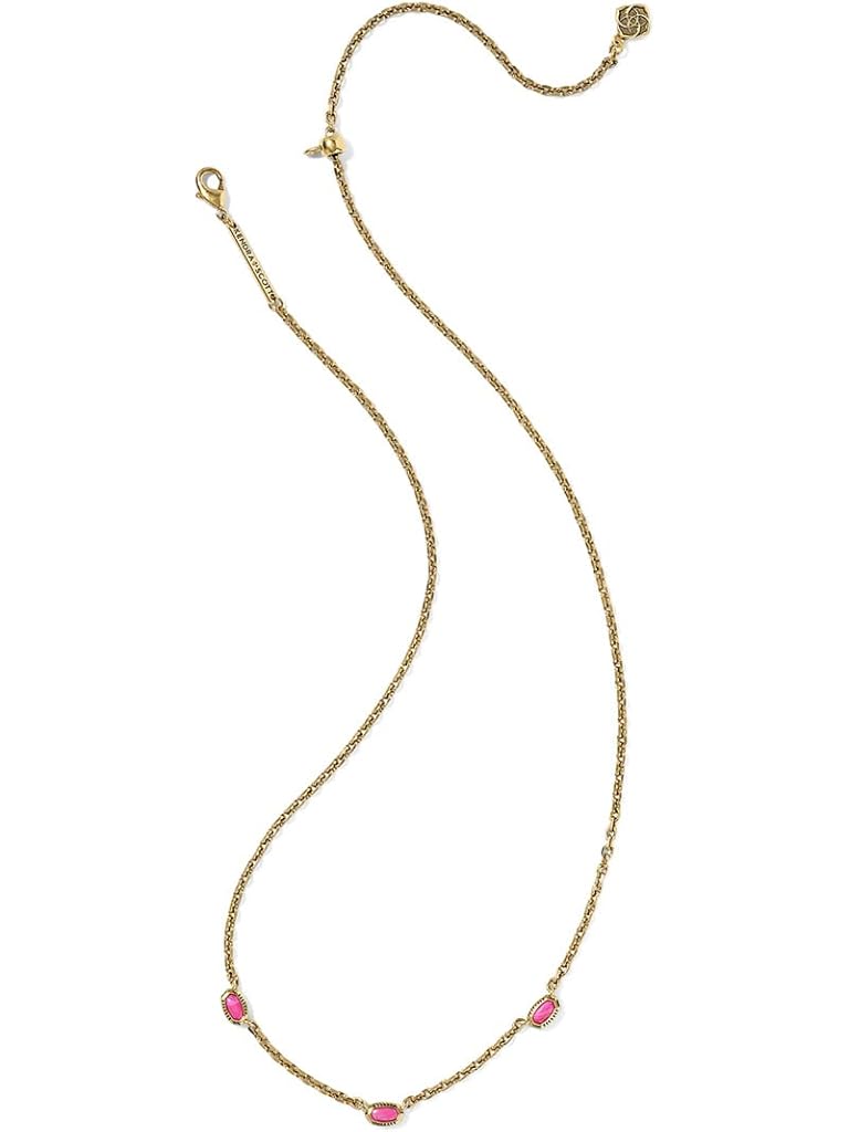 Gold Kendra Scott Mini Elisa Three Stone Strand Necklace