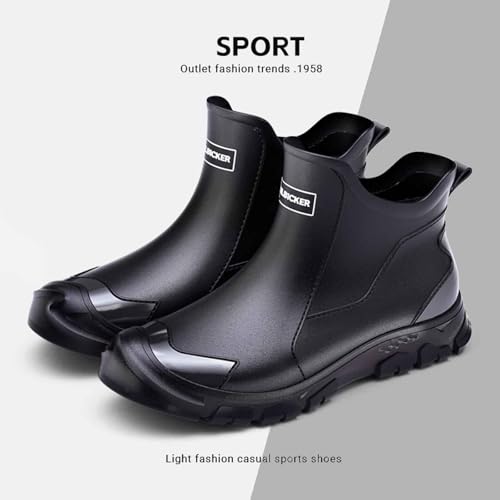 Men's Rain Boots for Outdoor Activities Gardening Hiking with Slip Sole Comfortable Mid Calf Design2