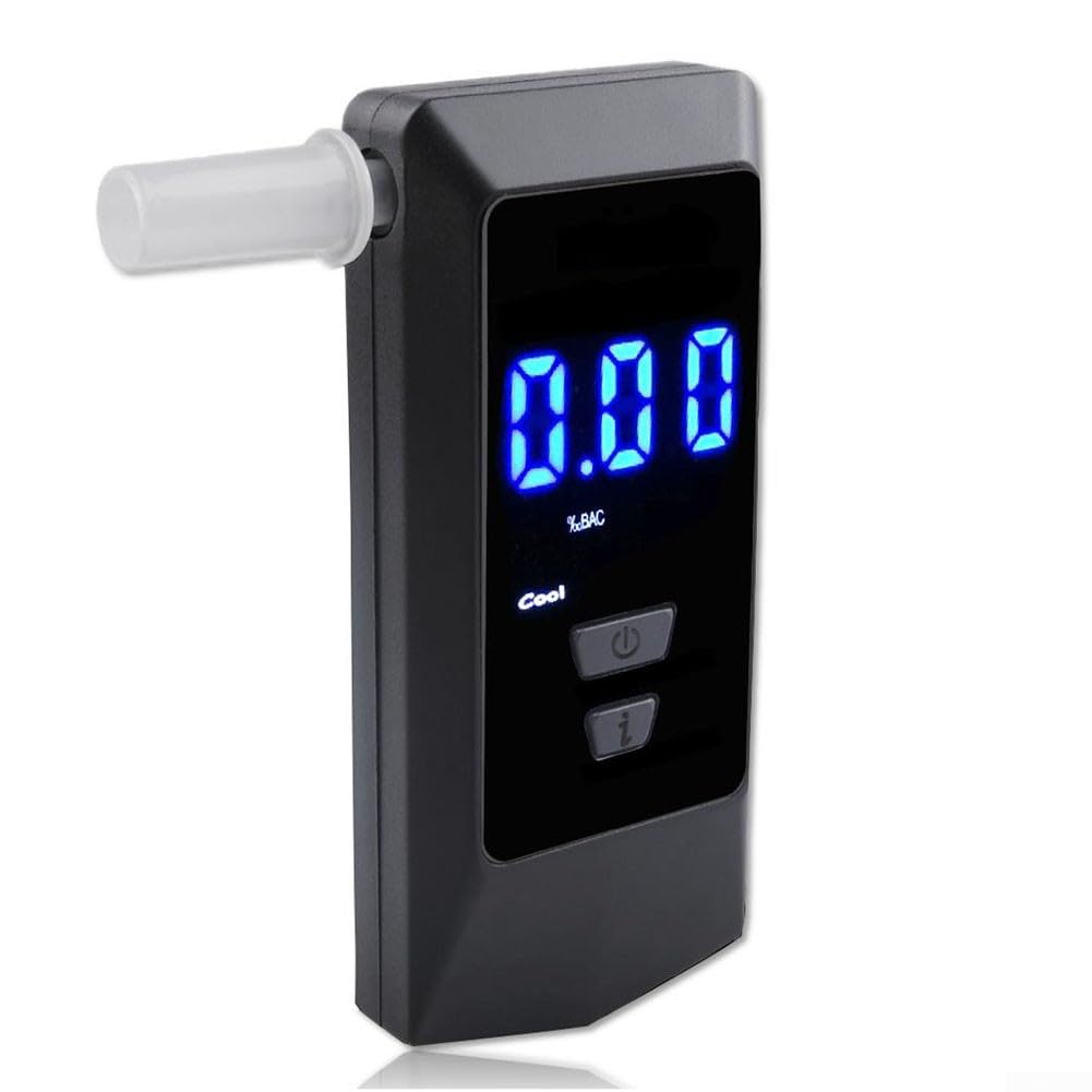 Portable Alcohol Breathalyzer, USB Rechargeable Testing Device with Quick Results and Built in Memory Functionality