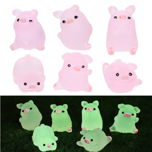 La Mejor Selección de Figuritas favoritos de las personas. 46 jojofuny 24 Miniaturas De Cerditos De Resina Escultura Artesanal Decoración para Jardín Y Escritorio Adornos De Cerdo En Miniatura para Hogar Y Patio 0.90X0.64X0.39In