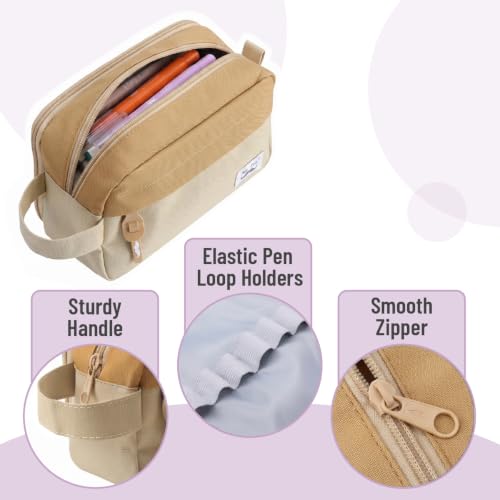 Image of Mr. Pen- High Capacity Pencil Case, Large Pencil Pouch with 3 Compartments and 2 Pockets, Large Pencil Bag with Smooth Zipper, Cute Pencil Case Pouch Organizer, School Supplies for Teens