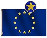 rhungift Premium European Union Flag 3x5Ft Outdoor, Embroidered 12 Stars, Longest Lasting Oxford...